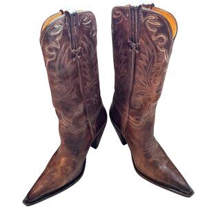 Lucchese Charlie 1 Horse Western Cowboy Leather Women’s Boots 6.5 Brown Pointed